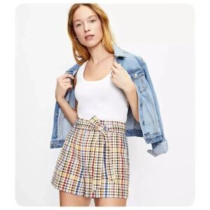 !! LOFT Paperbag Gingham Shorts sz M